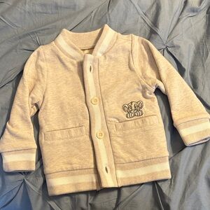 Monica + Andy Simba Lion King Light Oatmeal Varsity Bomber Jacket 6-12M